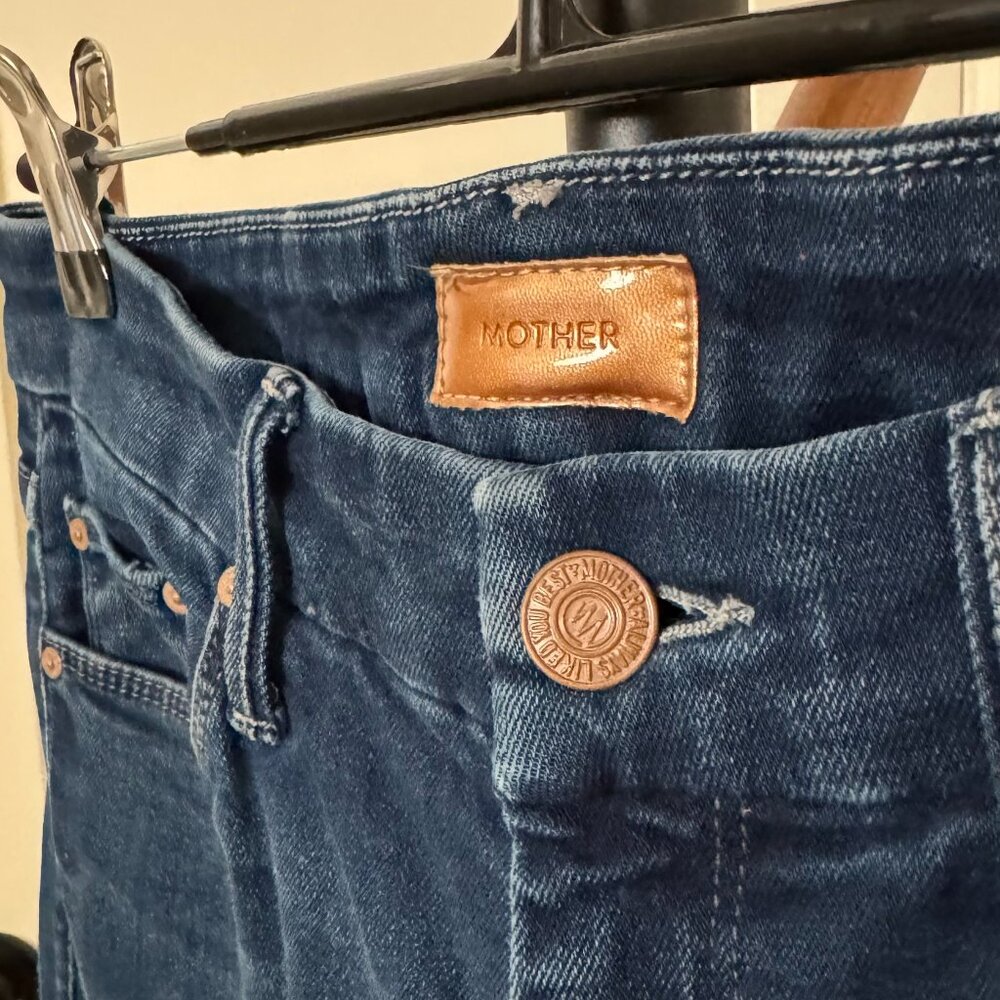 MOTHER The Looker Crowd Pleaser Mid-Rise Skinny Jeans Stretch Dark Wash size 26